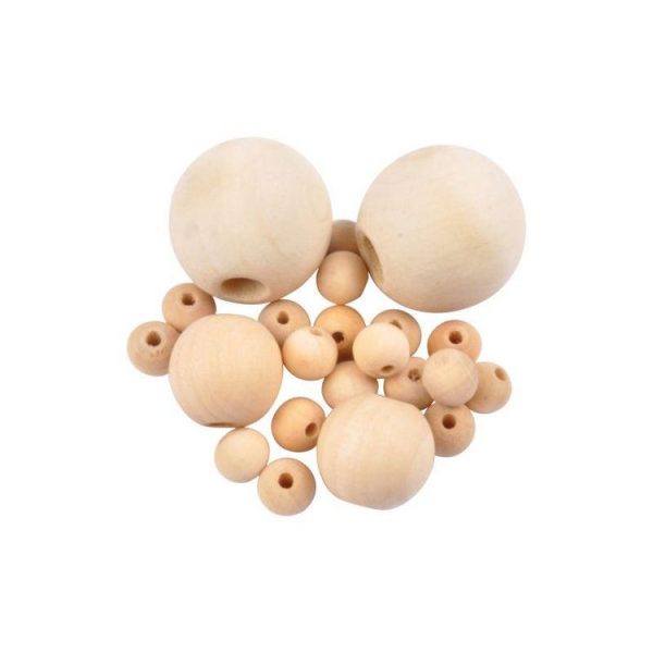 Paris Prix Lot De Perles En Bois A Peindre 12cm Naturel 1