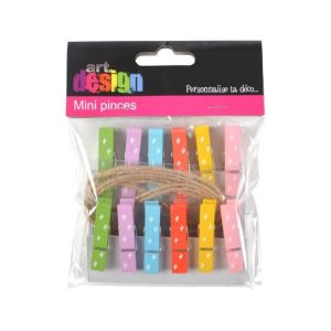 Paris Prix Lot De 12 Pinces En Bois Cactus 3cm Multicolore 6