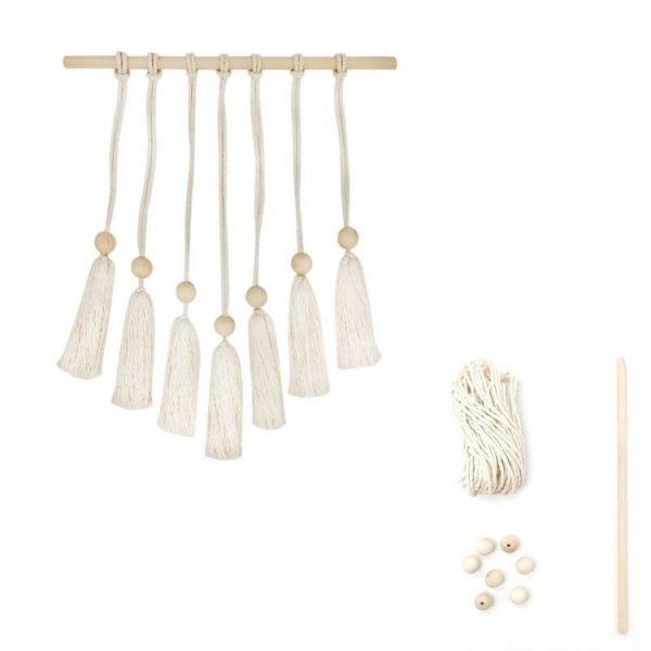 Paris Prix Kit Macramé Suspension Murale 30cm Naturel 1