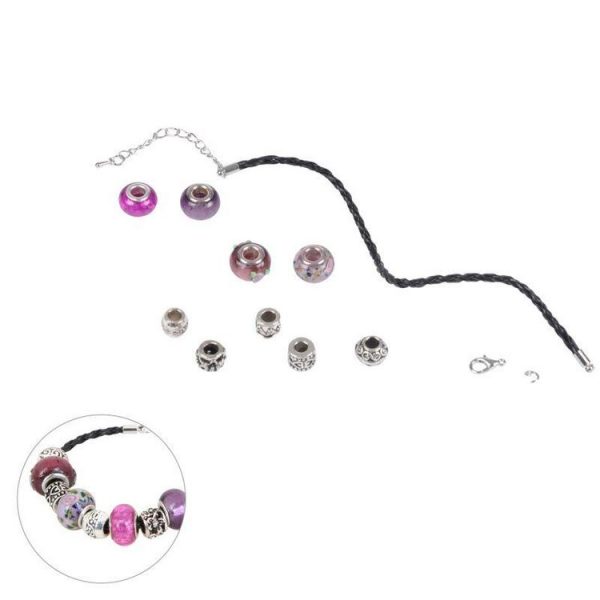 Paris Prix Kit Bracelet Mode Charms 9cm Mauve 1