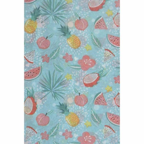 Paris Prix Lot De 6 Feuilles De Papier Patch Happy Fruits 30x40cm Bleu 1